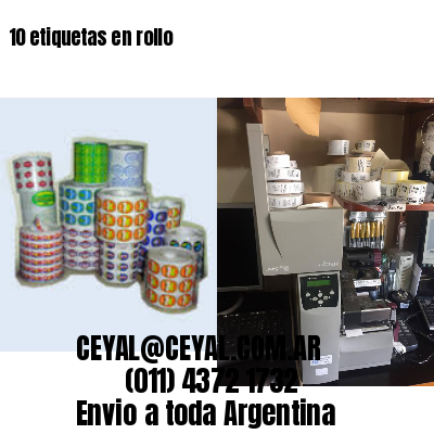 10 etiquetas en rollo