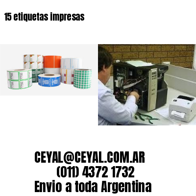 15 etiquetas impresas