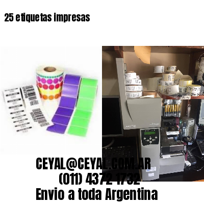 25 etiquetas impresas