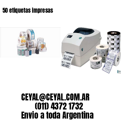 50 etiquetas impresas