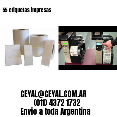 55 etiquetas impresas