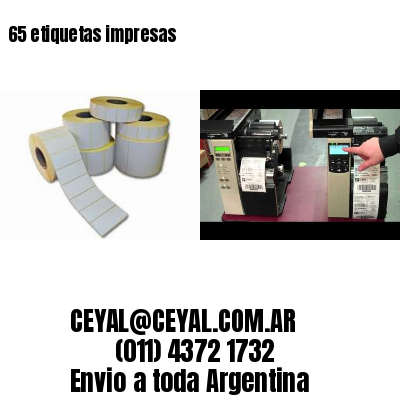 65 etiquetas impresas