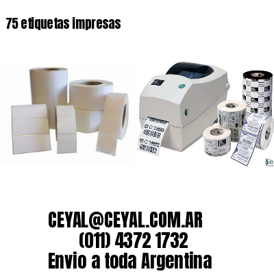 75 etiquetas impresas