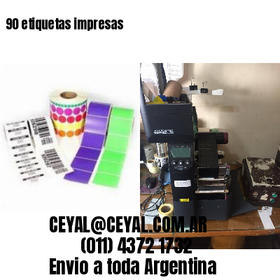 90 etiquetas impresas