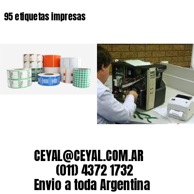 95 etiquetas impresas