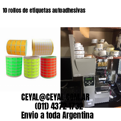 10 rollos de etiquetas autoadhesivas