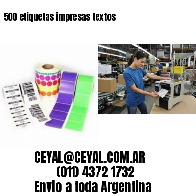 500 etiquetas impresas textos