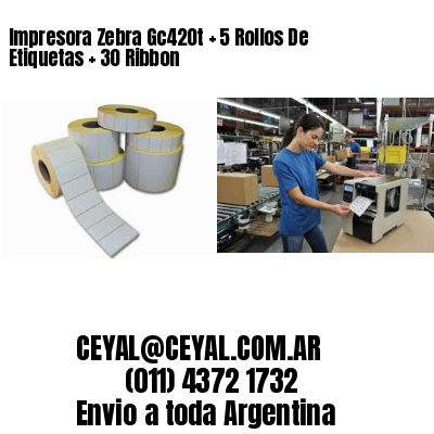 Impresora Zebra Gc420t   5 Rollos De Etiquetas   30 Ribbon