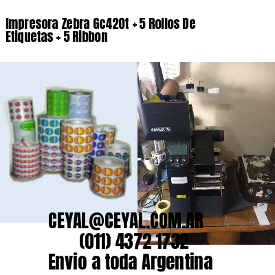 Impresora Zebra Gc420t   5 Rollos De Etiquetas   5 Ribbon
