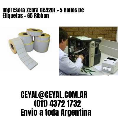 Impresora Zebra Gc420t   5 Rollos De Etiquetas   65 Ribbon