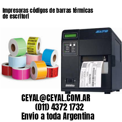 Impresoras códigos de barras térmicas de escritori