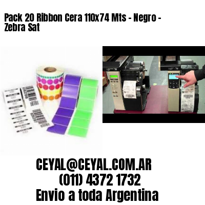 Pack 20 Ribbon Cera 110×74 Mts – Negro – Zebra Sat