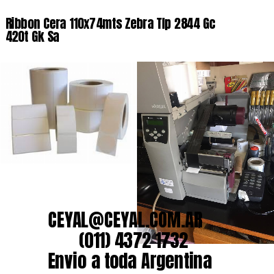 Ribbon Cera 110x74mts Zebra Tlp 2844 Gc 420t Gk Sa