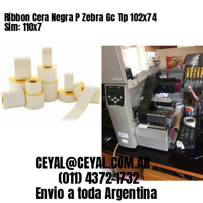 Ribbon Cera Negra P Zebra Gc Tlp 102×74 Sim: 110×7