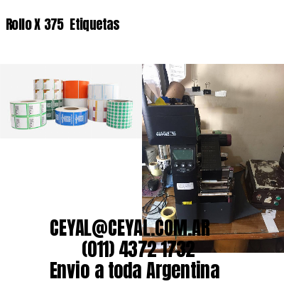 Rollo X 375  Etiquetas