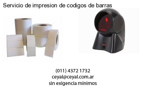 Servicio de impresion de codigos de barras