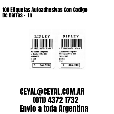 100 Etiquetas Autoadhesivas Con Codigo De Barras –  In