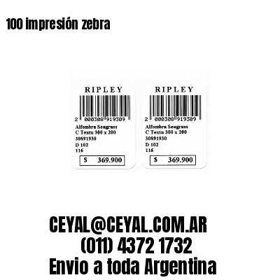 100 impresión zebra