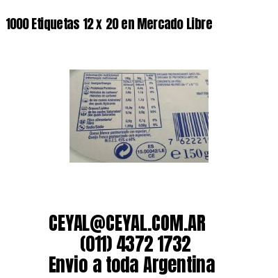 1000 Etiquetas 12 x 20 en Mercado Libre