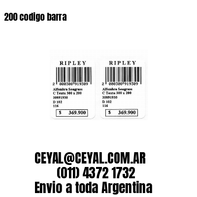 200 codigo barra