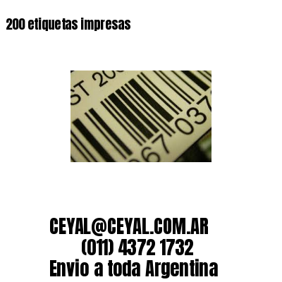 200 etiquetas impresas