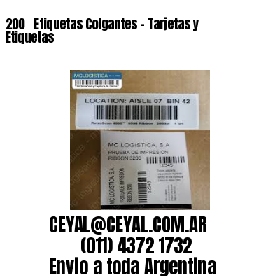 200 ‎ Etiquetas Colgantes – Tarjetas y Etiquetas