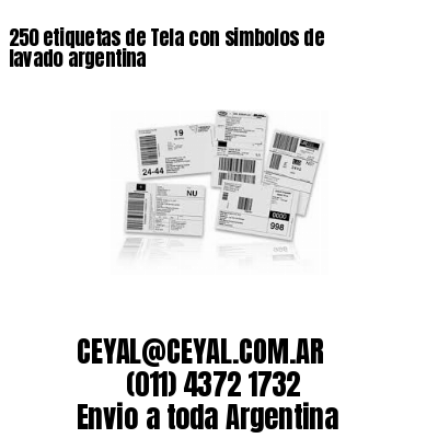 250 etiquetas de Tela con simbolos de lavado argentina