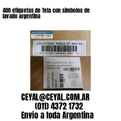 400 etiquetas de Tela con simbolos de lavado argentina