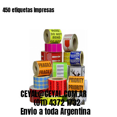 450 etiquetas impresas