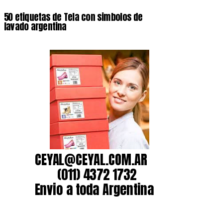 50 etiquetas de Tela con simbolos de lavado argentina