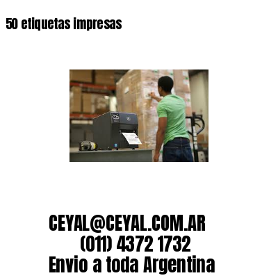50 etiquetas impresas