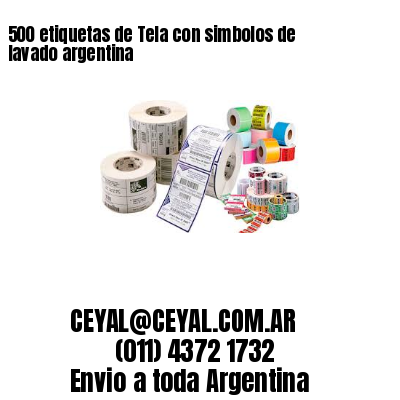 500 etiquetas de Tela con simbolos de lavado argentina