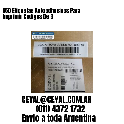 550 Etiquetas Autoadhesivas Para Imprimir Codigos De B