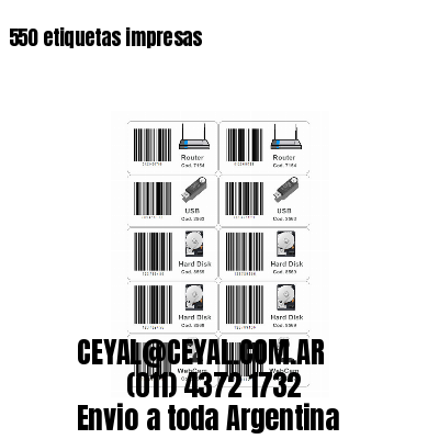 550 etiquetas impresas