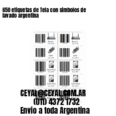 650 etiquetas de Tela con simbolos de lavado argentina