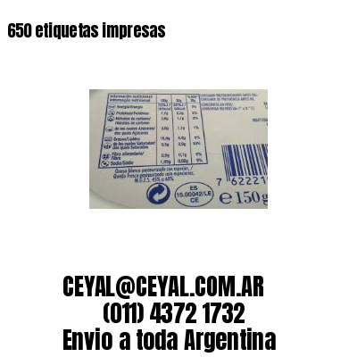 650 etiquetas impresas