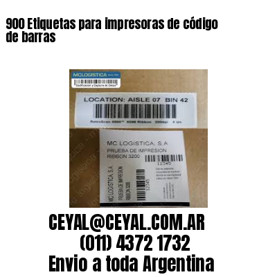 900 Etiquetas para impresoras de código de barras