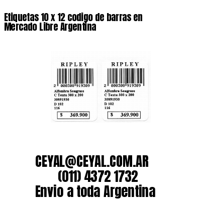 Etiquetas 10 x 12 codigo de barras en Mercado Libre Argentina