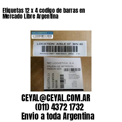 Etiquetas 12 x 4 codigo de barras en Mercado Libre Argentina