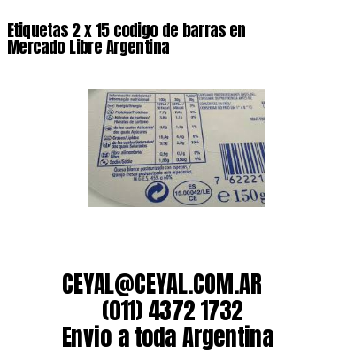 Etiquetas 2 x 15 codigo de barras en Mercado Libre Argentina