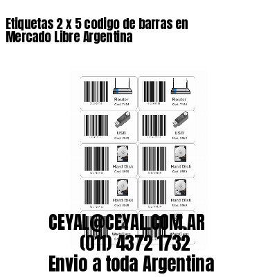 Etiquetas 2 x 5 codigo de barras en Mercado Libre Argentina