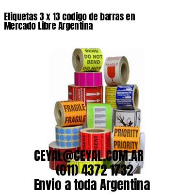 Etiquetas 3 x 13 codigo de barras en Mercado Libre Argentina
