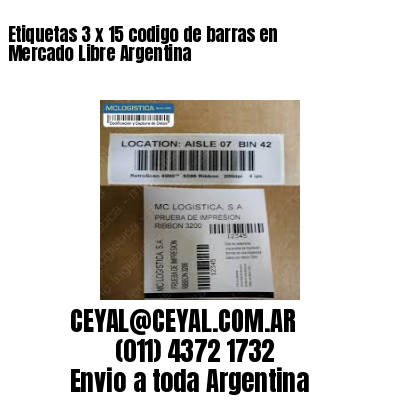 Etiquetas 3 x 15 codigo de barras en Mercado Libre Argentina