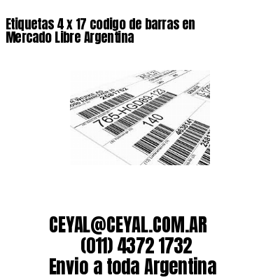 Etiquetas 4 x 17 codigo de barras en Mercado Libre Argentina