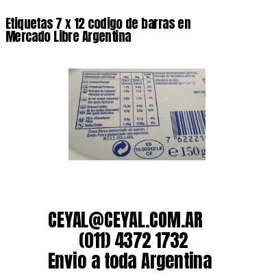 Etiquetas 7 x 12 codigo de barras en Mercado Libre Argentina