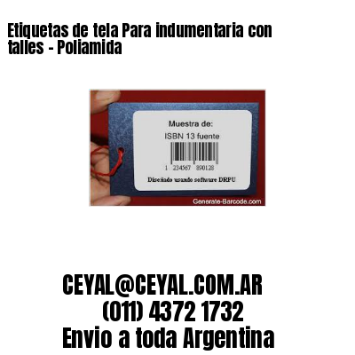 Etiquetas de tela Para indumentaria con talles – Poliamida