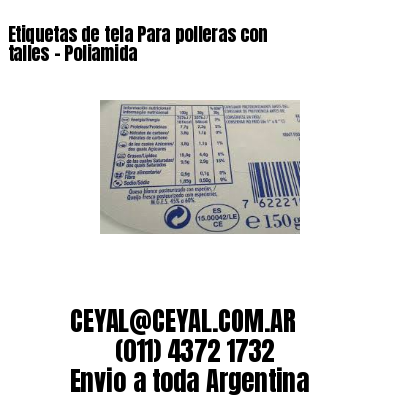 Etiquetas de tela Para polleras con talles – Poliamida