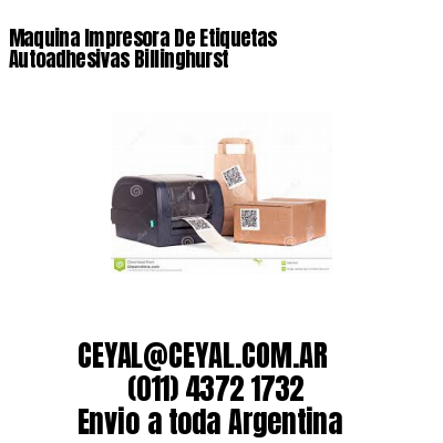 Maquina Impresora De Etiquetas Autoadhesivas Billinghurst