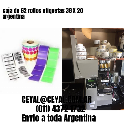 caja de 62 rollos etiquetas 38 X 20 argentina