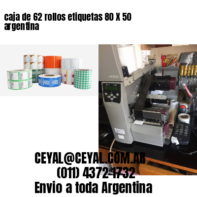 caja de 62 rollos etiquetas 80 X 50 argentina
